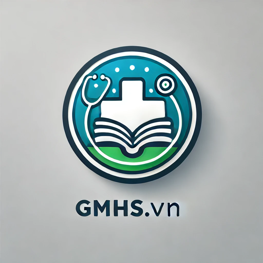 DALL·E 2024-10-31 18.40.03 - A circular, modern logo for a medical eBook-sharing website with the domain name 'gmhs.vn' prominently displayed. The logo should incorporate healthca