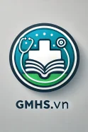 DALL·E 2024-10-31 18.40.03 - A circular, modern logo for a medical eBook-sharing website with the domain name 'gmhs.vn' prominently displayed. The logo should incorporate healthca